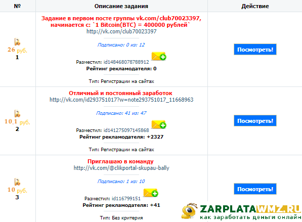 Задания на Vprka